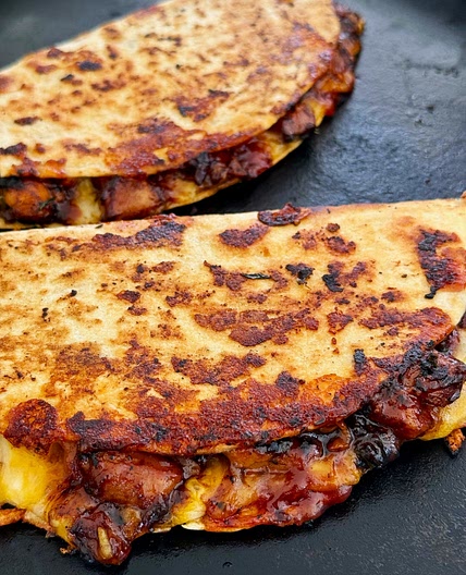 Blackstone Hot Honey BBQ Chicken Quesadillas