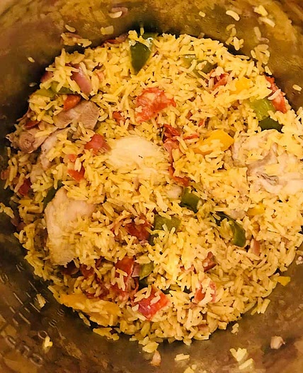 One Pot Spanish Chicken and Rice for Instant Pot (or any electric pressure cooker)