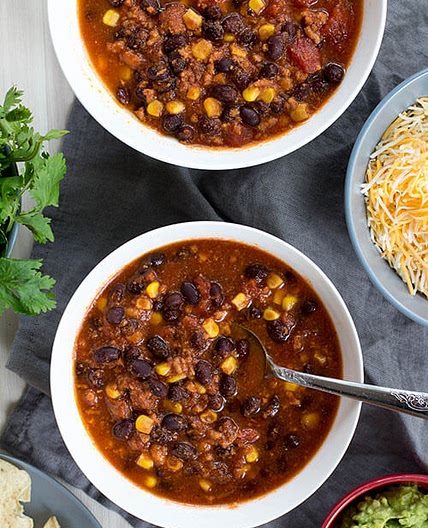 Slow Cooker Turkey Black Bean Chili