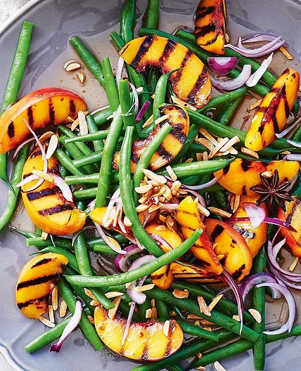 Green Bean, Almond and Peach Bowl