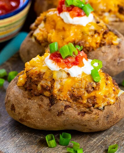 Taco Stuffed Baked Potatoes