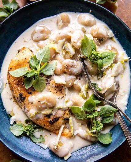 Crockpot Creamy Garlic Chicken and Gnocchi: