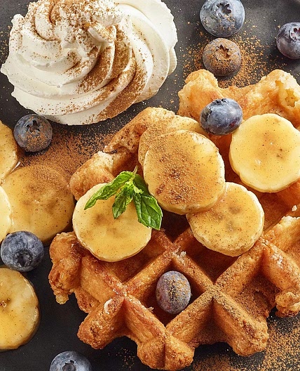 Gofres de avena y plátano