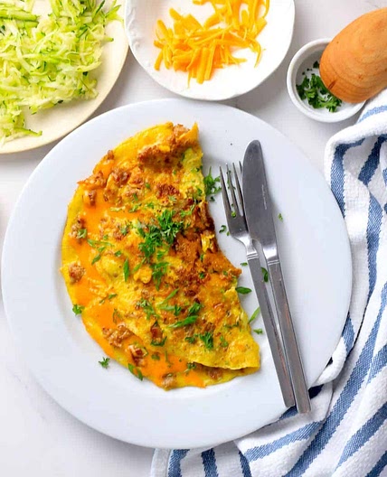 Low Carb Zucchini Sausage Omelette (Diabetic Friendly)