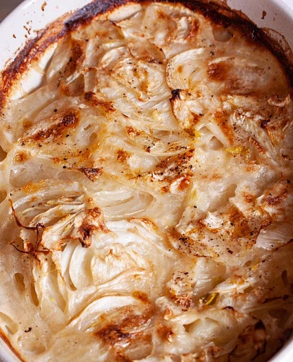 Fennel Gratin With Coconut Milk