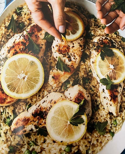 Lemon Chicken & Brown Rice Pilaf