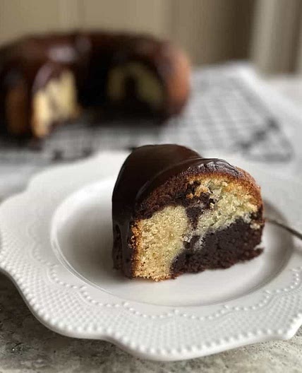 Low FODMAP Marble Bundt Cake
