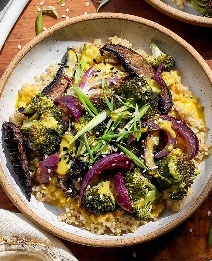 Roasted Veggie Quinoa Bowls (Vegan)