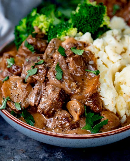 Slow Cooked Steak Diane Casserole Recipe