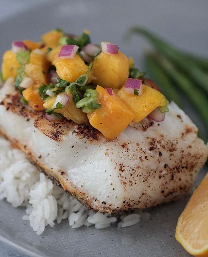 Chilean Sea Bass with Mango Salsa