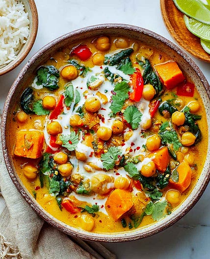 Crockpot Sweet Potato Chickpea Curry