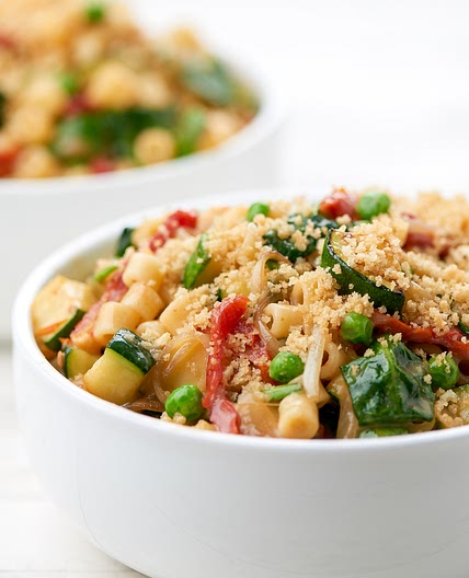 Ditalini Pasta Risotto with sun-dried tomatoes and spinach