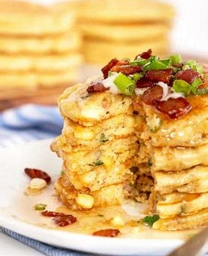 Corn, Onion & Bacon Savoury Pancakes