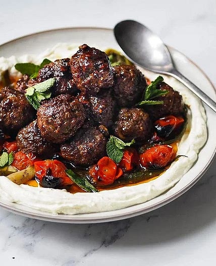 shawarma macro meatballs and bulgur