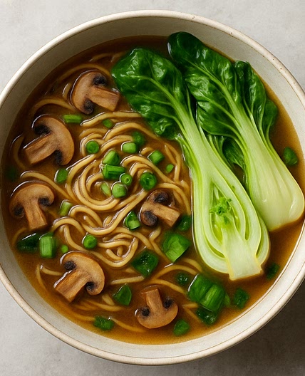 Miso Noodle Broth with Pak Choi