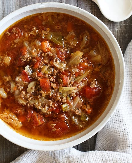 Chunky Beef, Cabbage and Tomato Soup (Instant Pot or Stove Top)