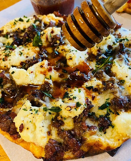 Sausage Ricotta Honey Hot Pizza