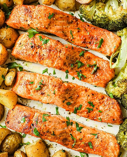 Sheet Pan Baked Salmon and Potatoes
