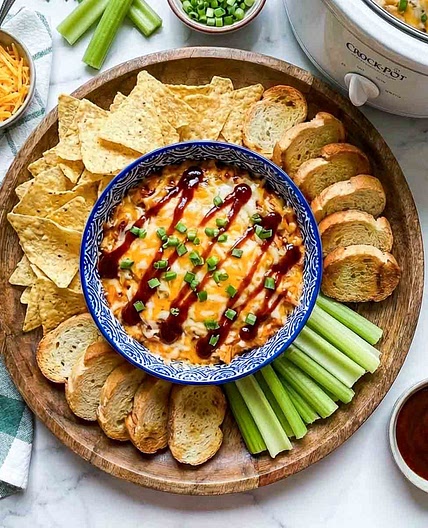 Crockpot BBQ Chicken Dip With Cream Cheese