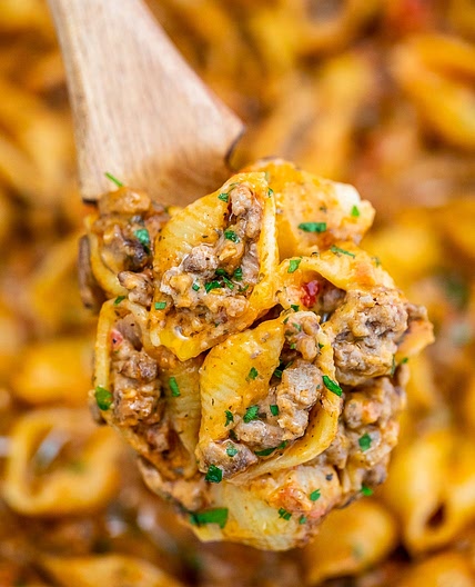Creamy Beef and Shells