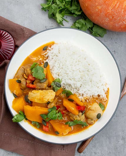 Red Kuri Squash and Chicken Curry