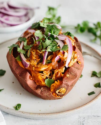 BBQ Chicken Stuffed Sweet Potatoes