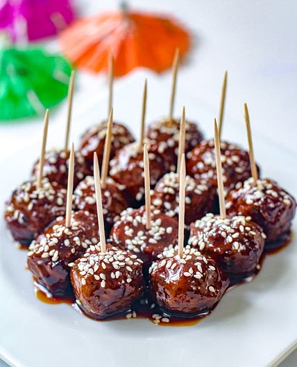 Spicy Szechuan Vegan Glazed Meatballs