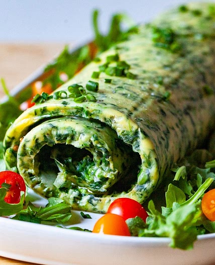Rolled Spinach Omelet