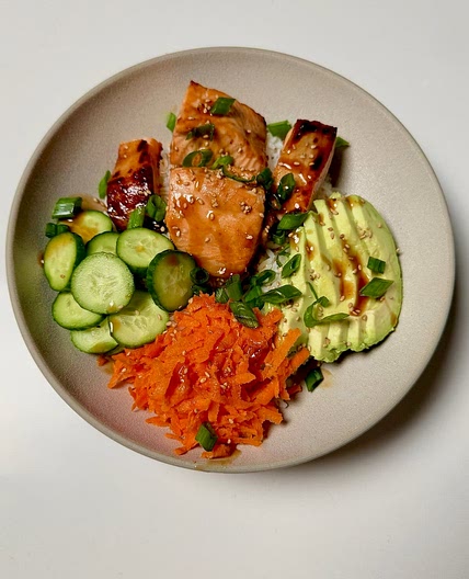 Air Fryer Teriyaki Salmon Bowl
