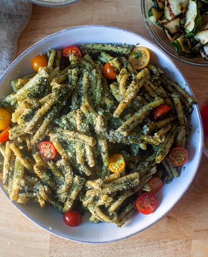 Pasta with Pesto Genovese (Basil Pesto)