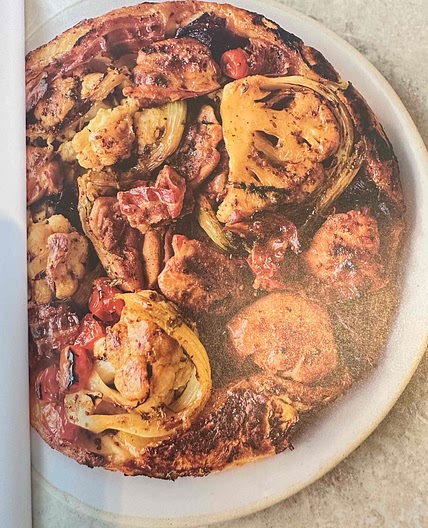 Cauliflower chicken pot pie