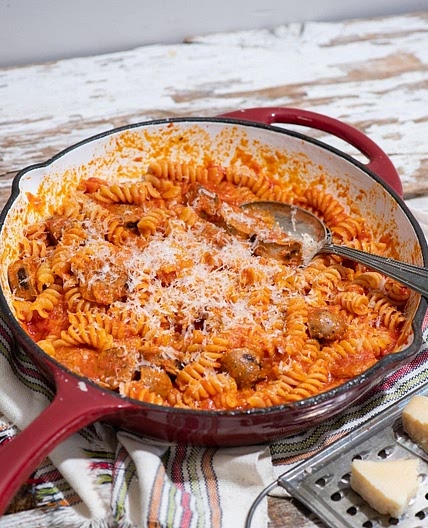 Pâtes sauce orange