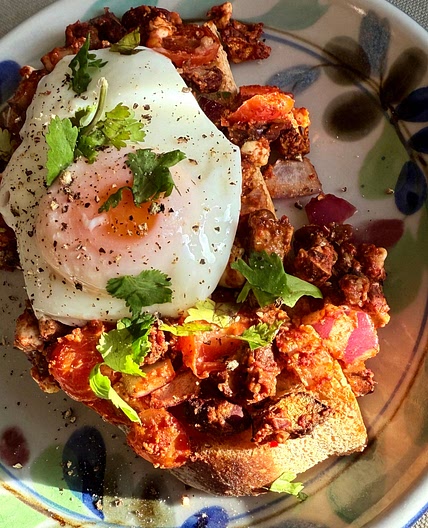 Spicy Bean and Egg Toast