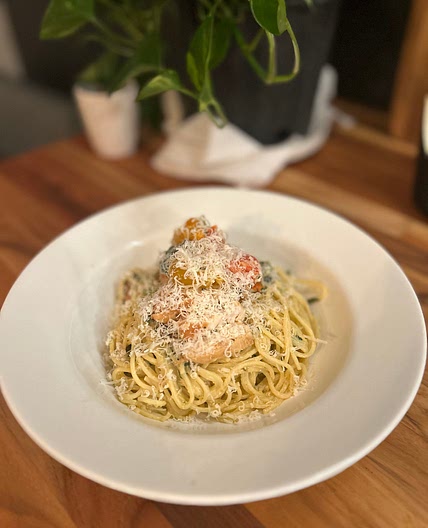 Roasted Tomato & Spinach Cream Pasta