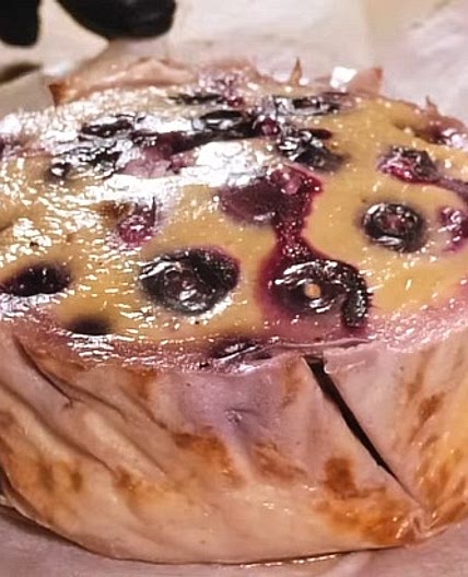 mini tarta de yogur con arándanos