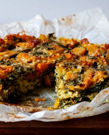 Winter Squash and Spinach Pasta Bake