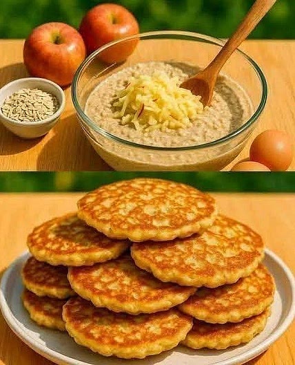 Healthy oatmeal apple cakes