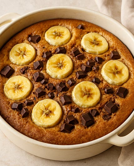 Pancakes géant choco-banane au four
