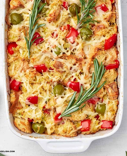 Savory Bread Pudding (Strata)