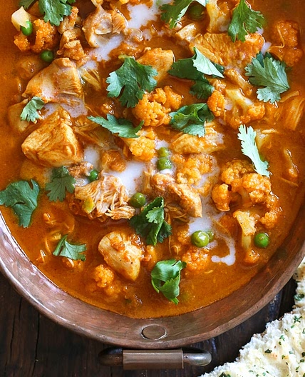 Instant Pot Chicken Tikka Masala with Cauliflower and Peas