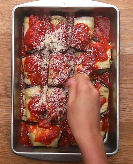 Cheesy Eggplant Roll-Ups Recipe by Tasty