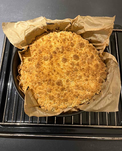 Streuselkuchen mit Pudding