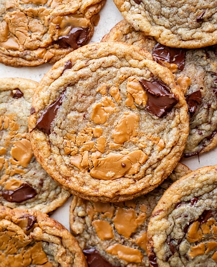 Chewy Banana Miso Biscoff Cookies