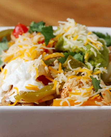 Slow Cooker Chicken Fajita Bowls Recipe by Tasty