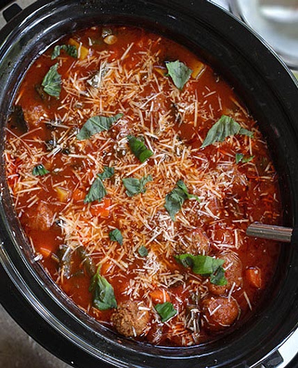 Slow Cooker Meatball Vegetable Soup