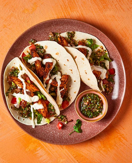 Chicken Tacos With Chimichurri & Sour Cream