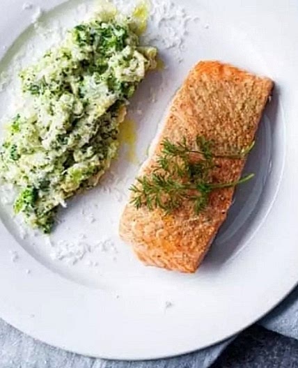 Saumon risotto brocolis
