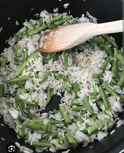 Riz haricots verts