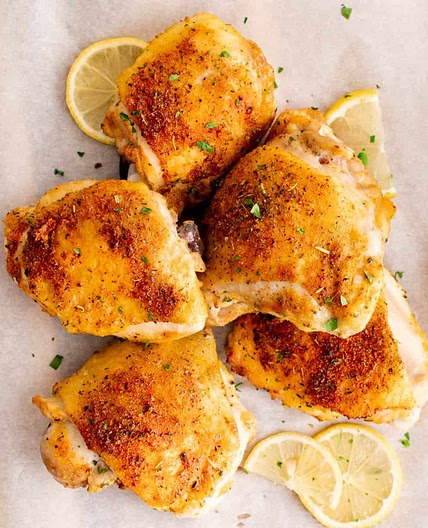 Lemon Pepper Baked Chicken Thighs