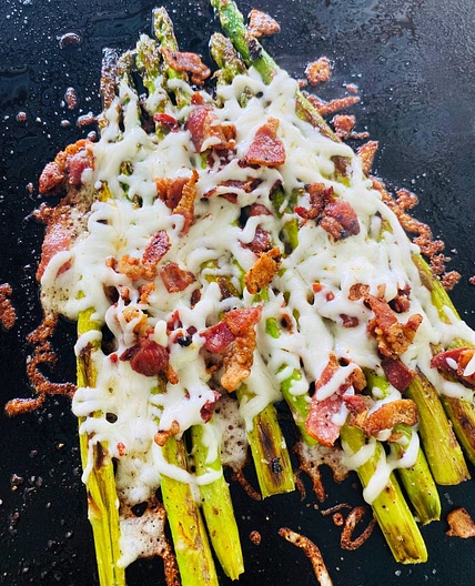 Blackstone Cheesy Bacon Asparagus